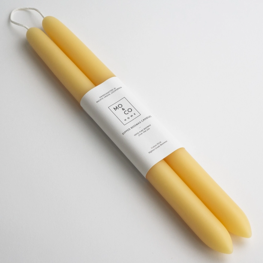 Beeswax Dipped Candles, 2Pack x 10"
