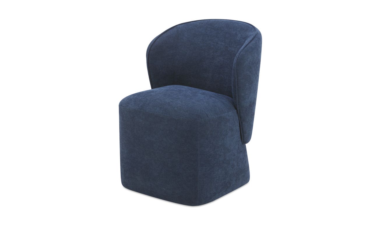 Larson Navy Blue Rolling Dining Chair