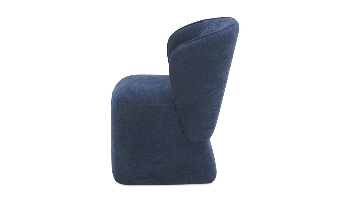 Larson Navy Blue Rolling Dining Chair
