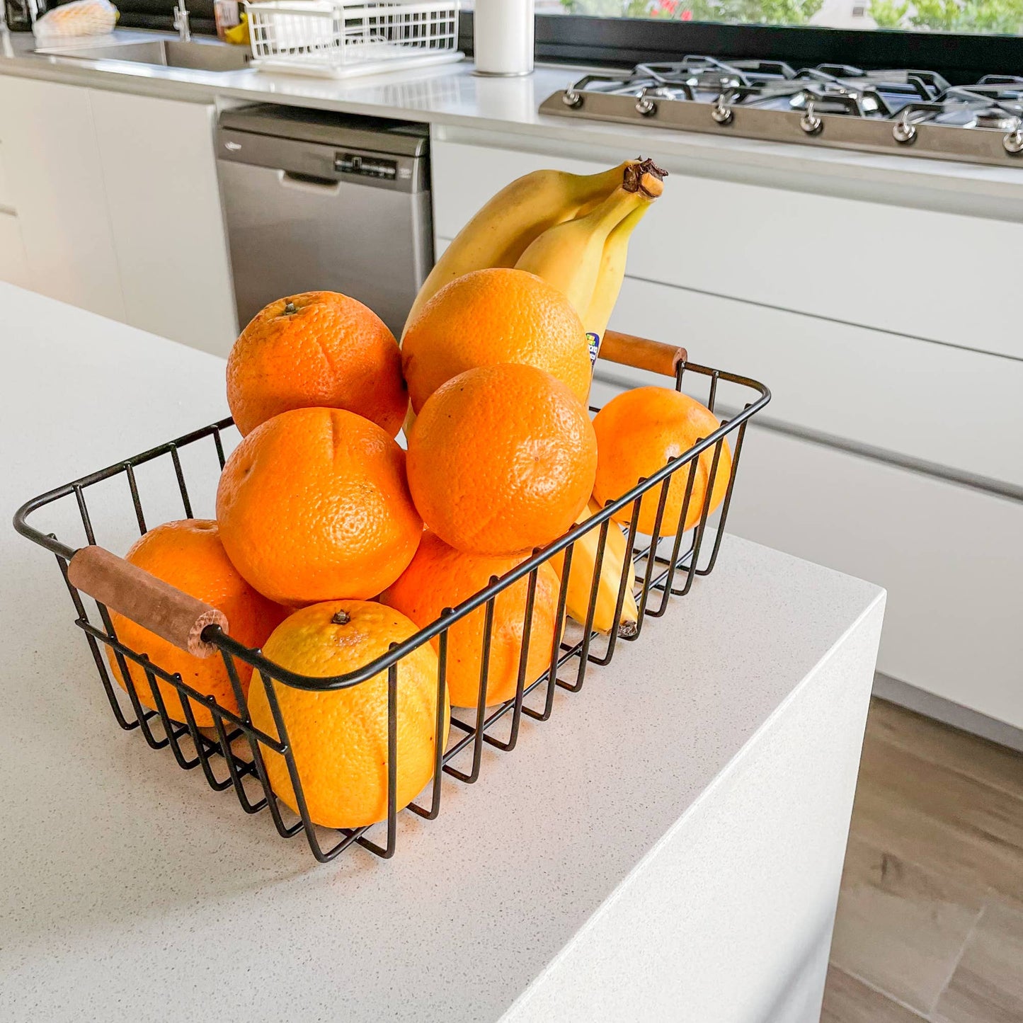 Iron Basket with wooden handles