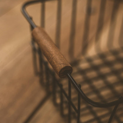 Iron Basket with wooden handles