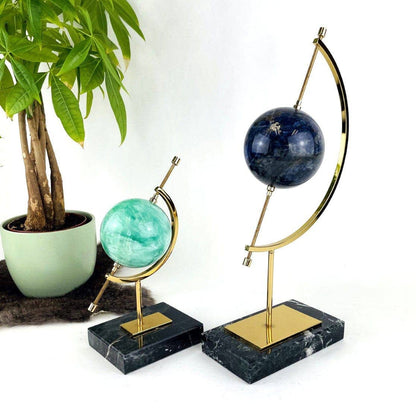 Sphere Holder with Caliper - Stone Crystal Display: 7"