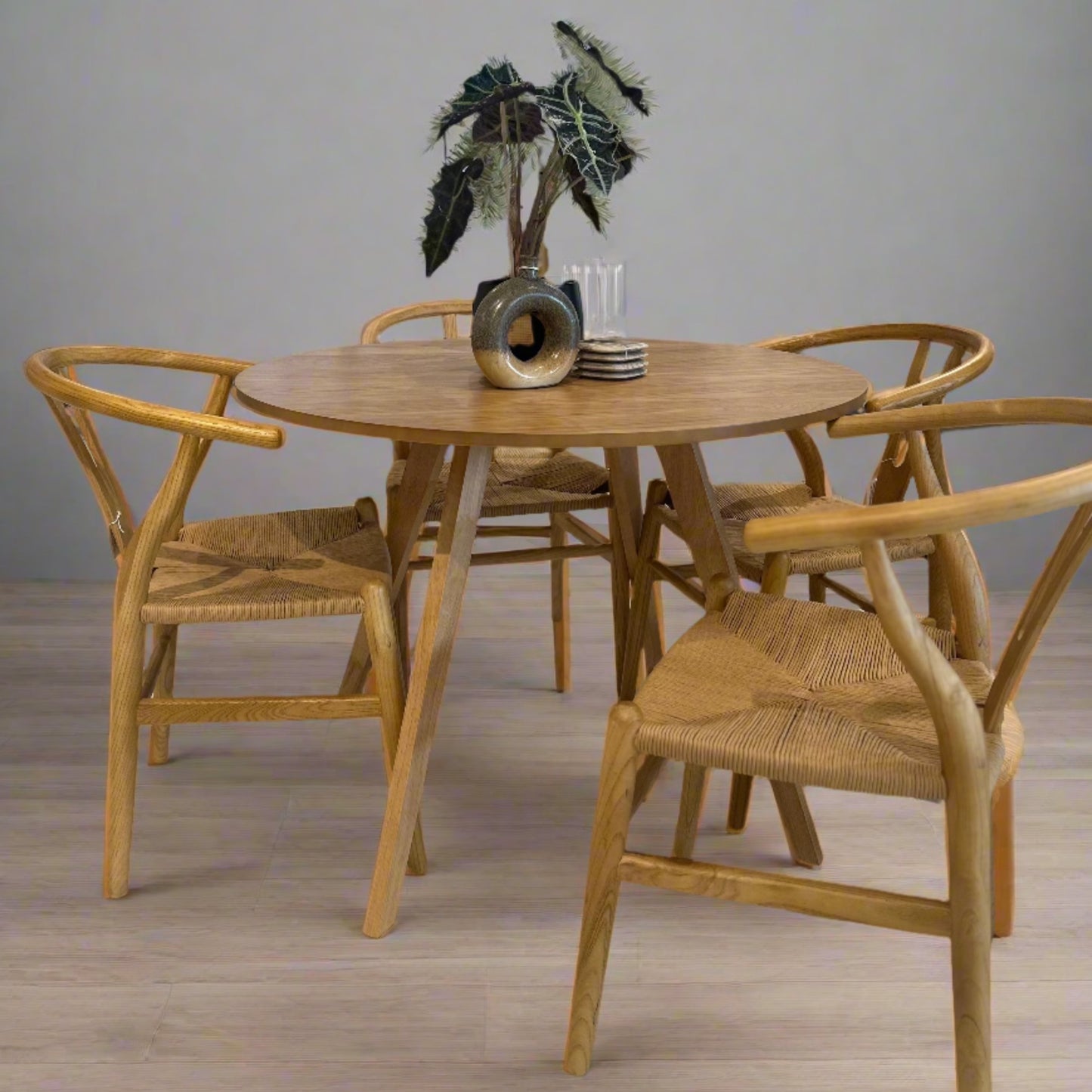 White Oak Round Dining Table