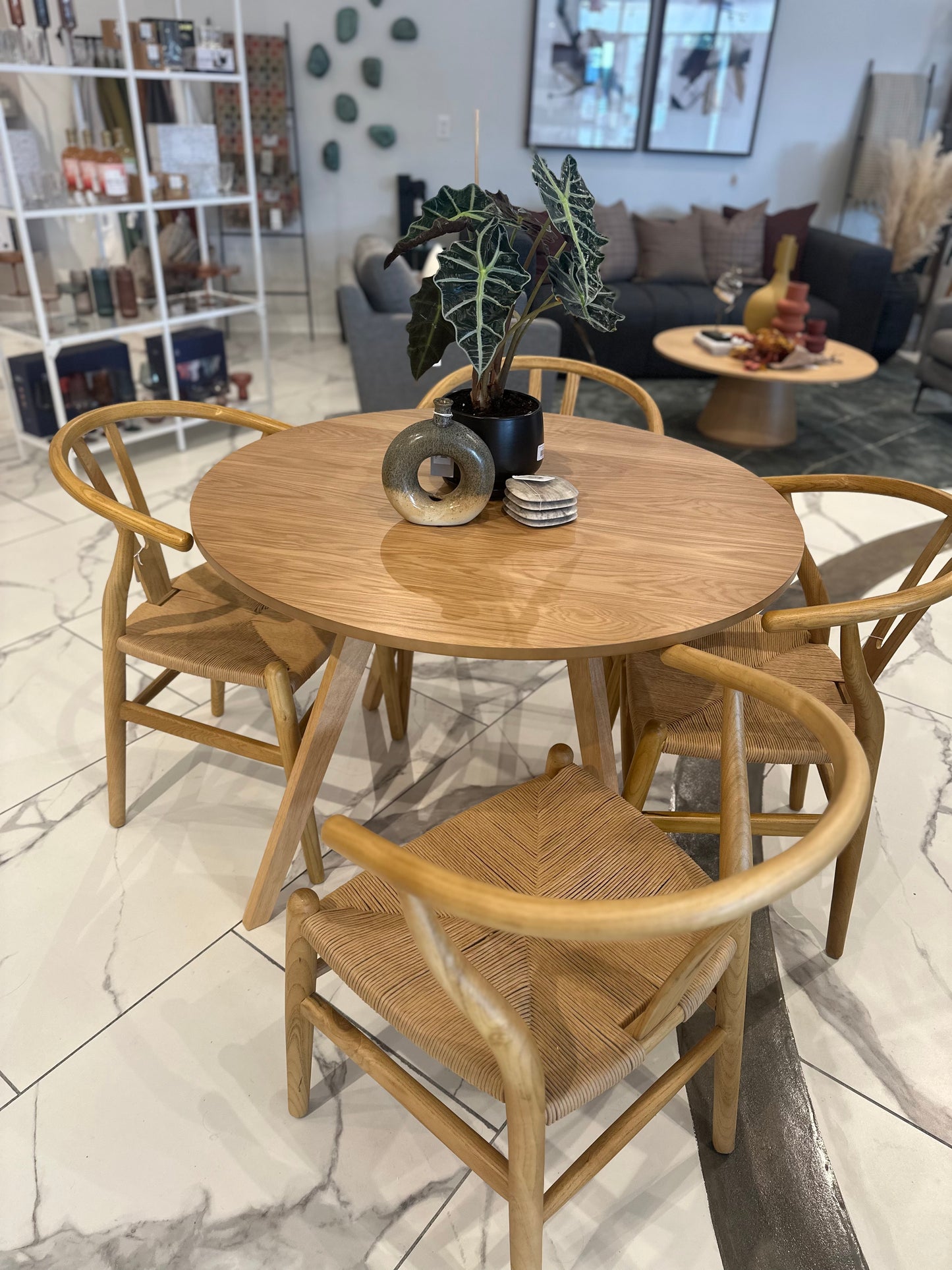 White Oak Round Dining Table